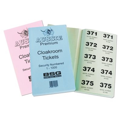 Book of 1000 Raffle/Cloakroom Tickets