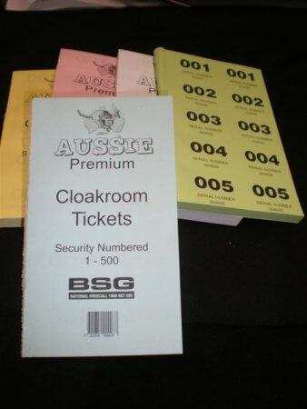 Cloakroom Tickets 1-500