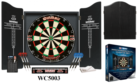 Winmau Professional Dart Set BLACK (with Cabinet, Dartboard, Darts)