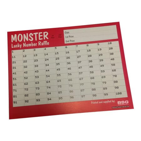 Pick A Number Card - MONSTER - 1 - 100 