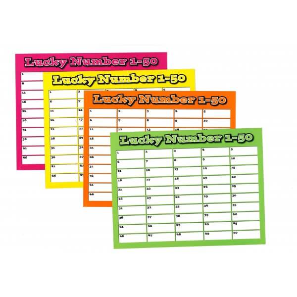 Pick A Number Card - 1 To 50 Pack of 100