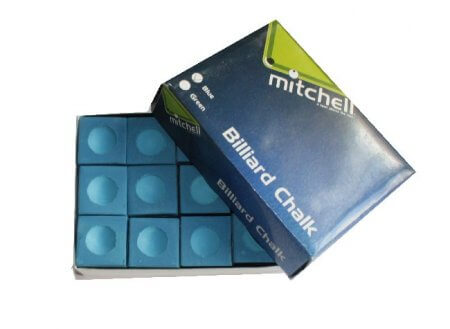 Mitchell Billiard Snooker Pool Cue Tip Chalk - Blue - 12 Pieces