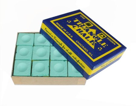 Triangle Pool Billiards Snooker Pool Cue Chalk Triangle Packs - Green - 12 Pieces